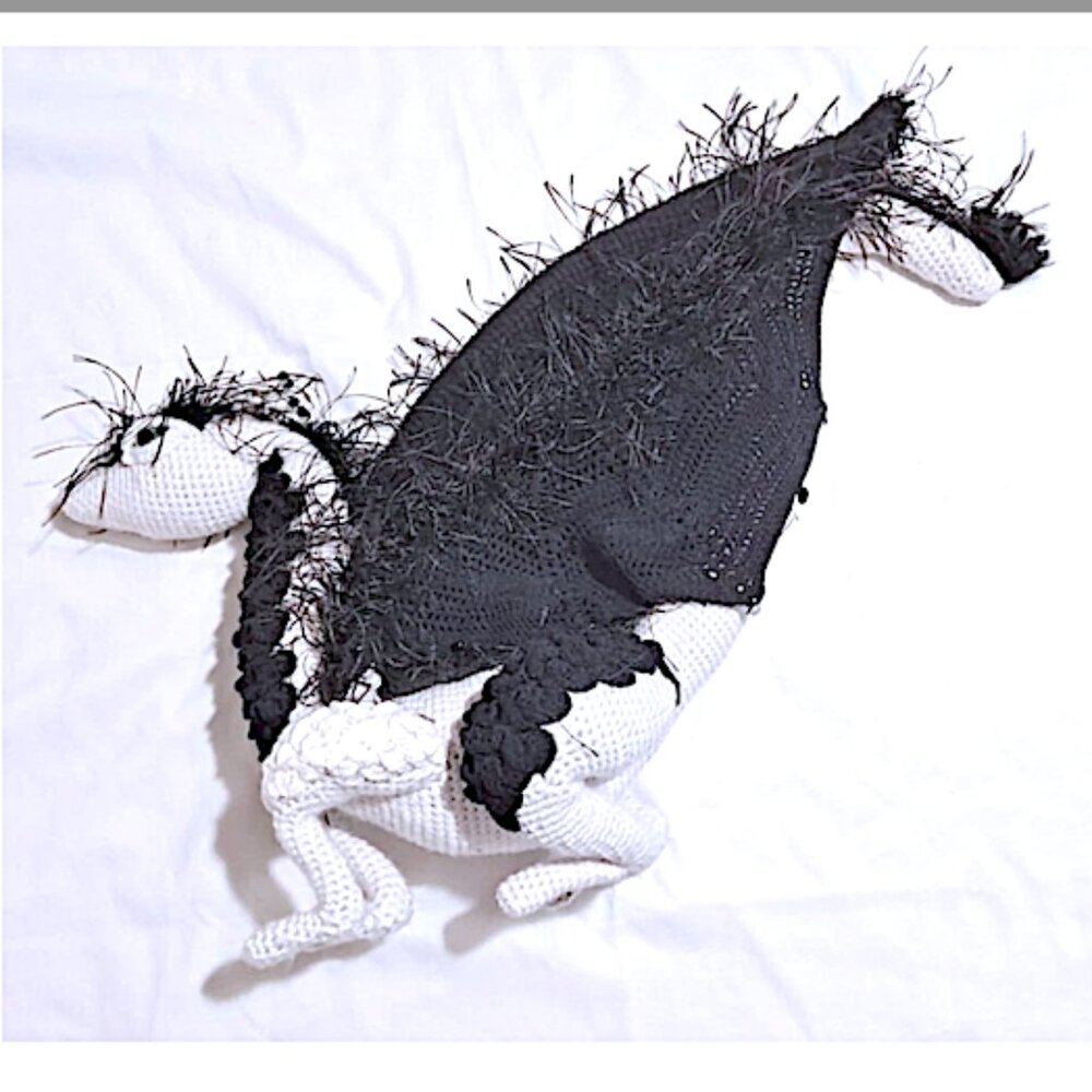 Hand Made Posable Crochet Dragon - Medium Large - Picture 12 of 16